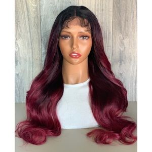 Ombre Bodywabe Burgundy Lace Front Wig